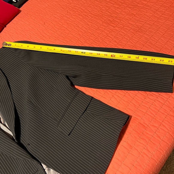 Tahari 3 piece suit. Black with white pin stripe. Like new - Picture 5 of 9